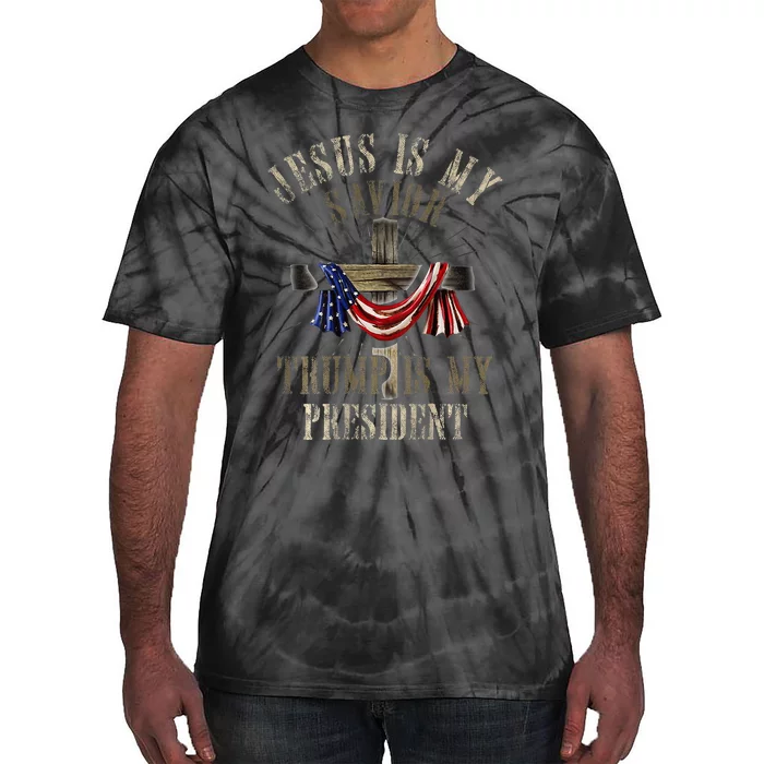 God Jesus Is My Savior Trump Is My President 2024 Christian Tie-Dye T-Shirt