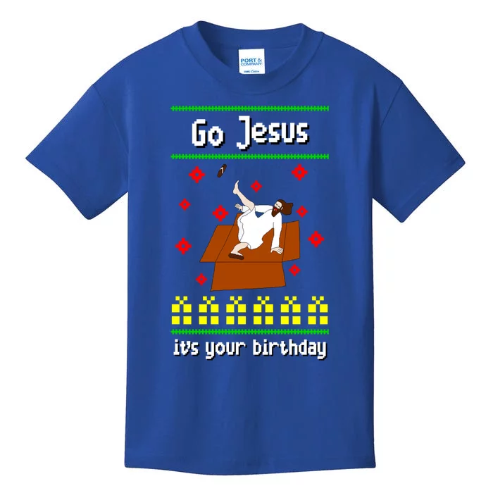 Go Jesus It´S Your Birthday Ugly Christmas Breakdance Great Gift Kids T-Shirt