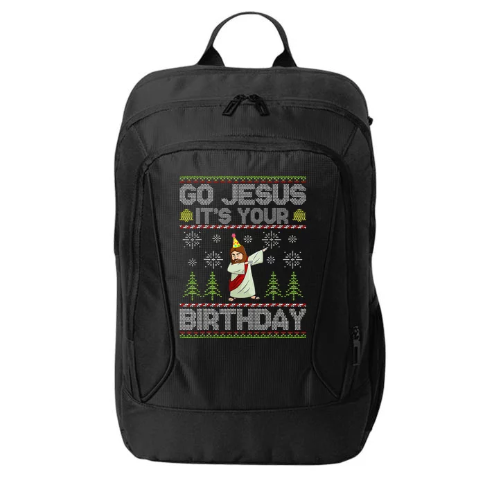 Go Jesus It's Your Birthday Ugly Christmas Sweater Funny City Backpack