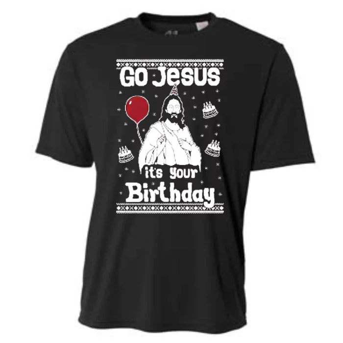 Go Jesus Its Your Birthday Ugly Christmas Cooling Performance Crew T-Shirt