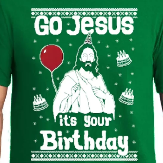 Go Jesus Its Your Birthday Ugly Christmas Pajama Set