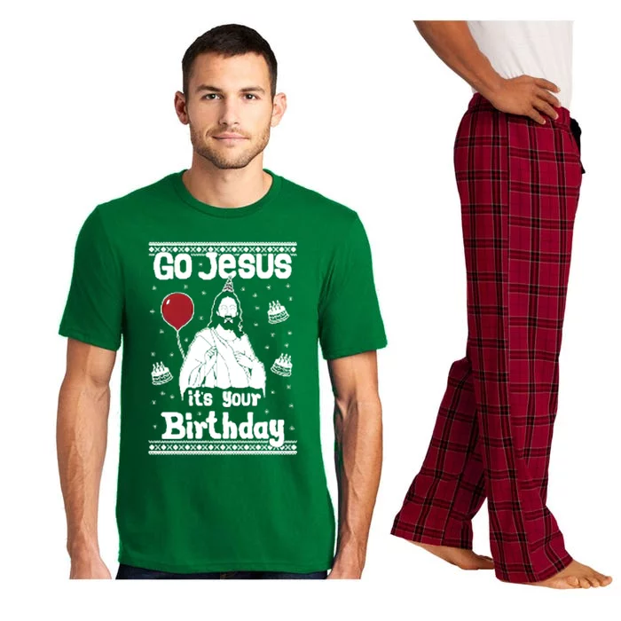 Go Jesus Its Your Birthday Ugly Christmas Pajama Set