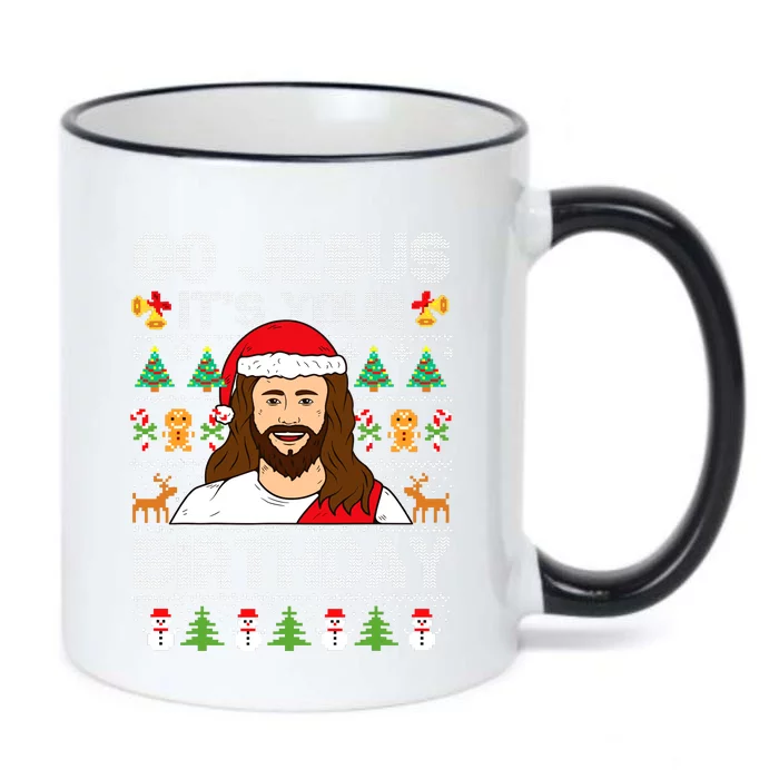 Go Jesus ItS Your Birthday Ugly Christmas Sweater Funny Black Color Changing Mug