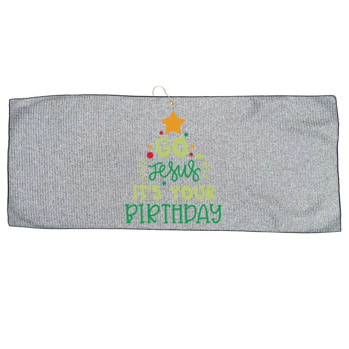 Go Jesus Its Your Birthday Christmas Large Microfiber Waffle Golf Towel