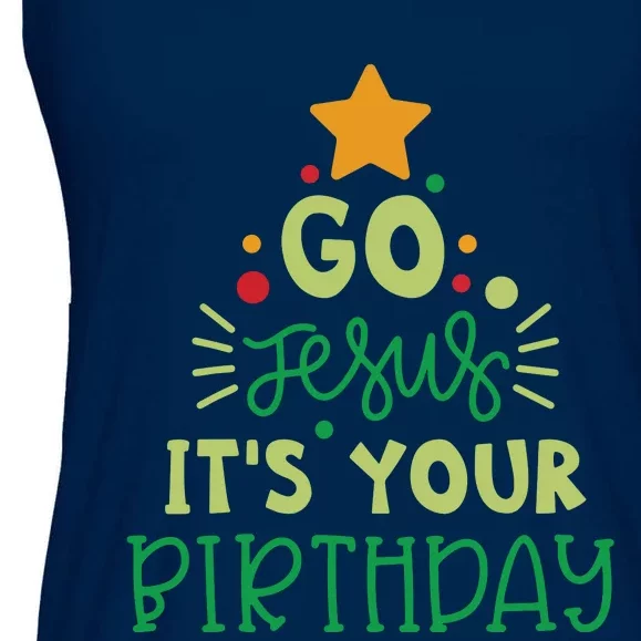 Go Jesus Its Your Birthday Christmas Ladies Essential Flowy Tank