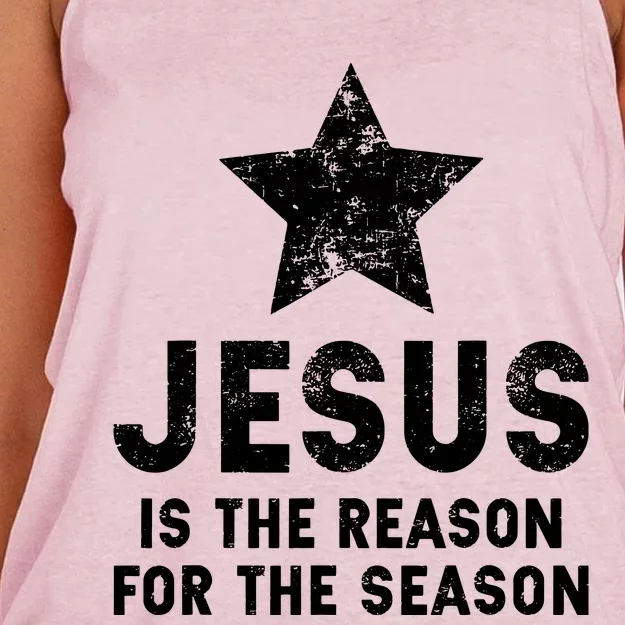 Girls Jesus Is The Reason For The Season Christmas Christian Women's Knotted Racerback Tank