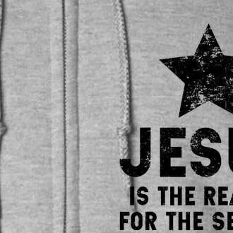 Girls Jesus Is The Reason For The Season Christmas Christian Full Zip Hoodie