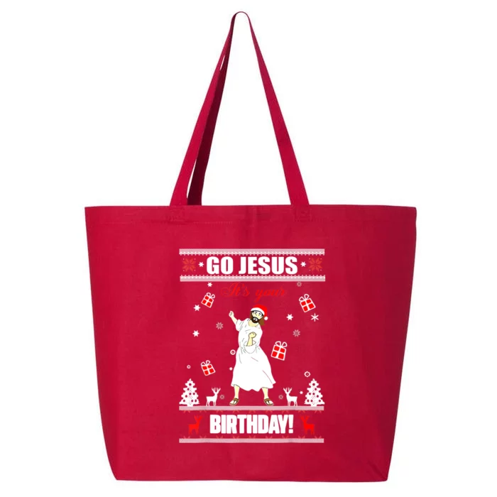 Go Jesus ItS Your Birthday Funny Christian Ugly Christmas 25L Jumbo Tote