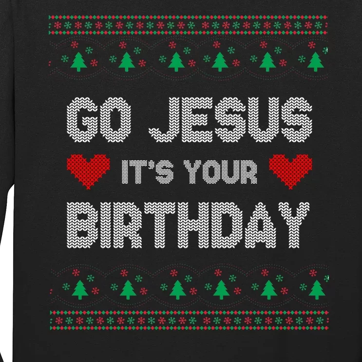 Go Jesus It's Your Birthday Ugly Christmas Party Long Sleeve Shirt