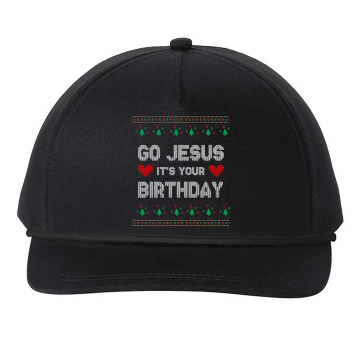 Go Jesus It's Your Birthday Ugly Christmas Party Snapback Five-Panel Rope Hat