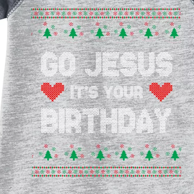 Go Jesus It's Your Birthday Ugly Christmas Party Infant Baby Jersey Bodysuit