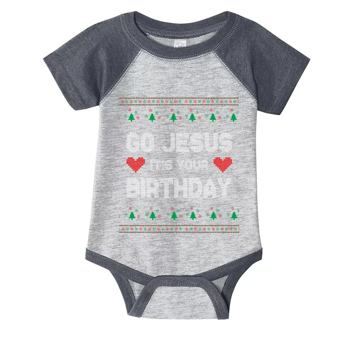 Go Jesus It's Your Birthday Ugly Christmas Party Infant Baby Jersey Bodysuit