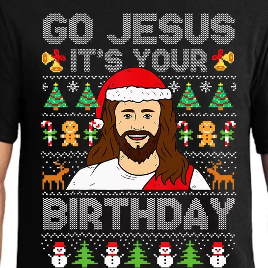 Go Jesus ItS Your Birthday Ugly Christmas Sweater Pajama Set