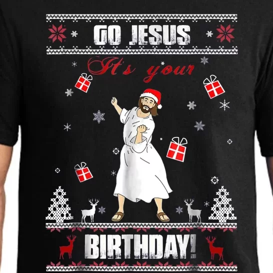 Go Jesus ItS Your Birthday Ugly Christmas Sweater Pajama Set