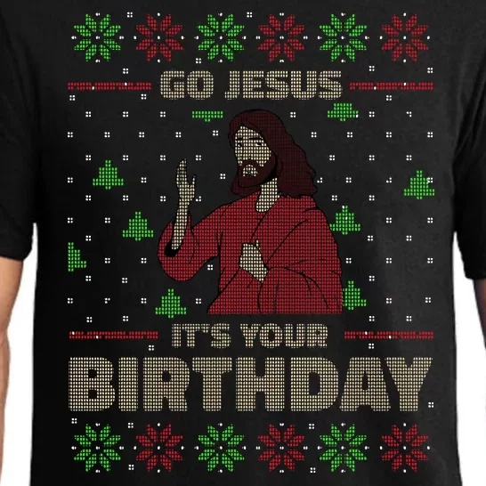 Go Jesus It's Your Birthday Christian Funny Ugly Christmas Pajama Set