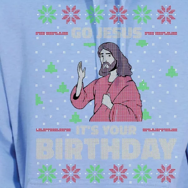 Go Jesus It's Your Birthday Christian Funny Ugly Christmas Unisex Surf Hoodie