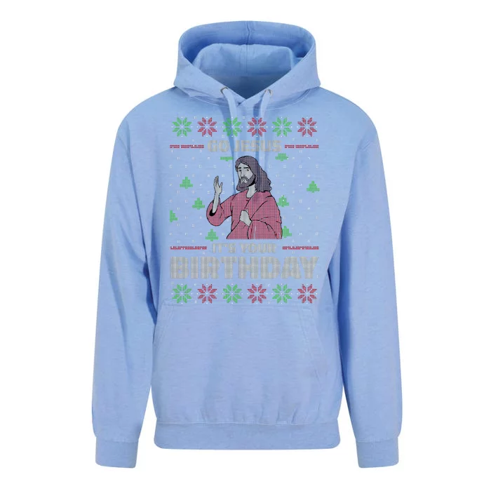 Go Jesus It's Your Birthday Christian Funny Ugly Christmas Unisex Surf Hoodie