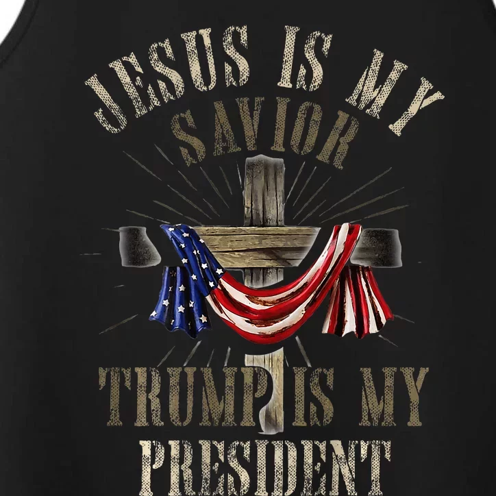 God Jesus Is My Savior Trump Is My President 2024 Christian Performance Tank