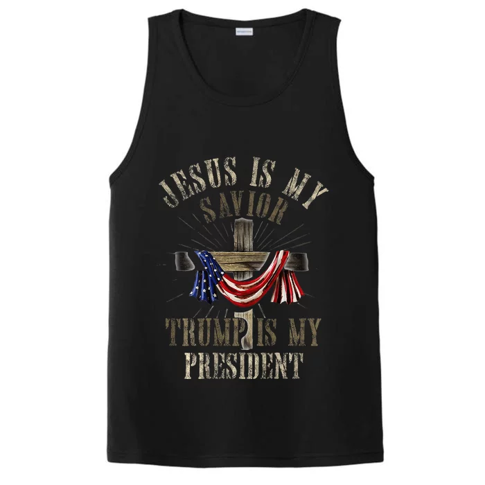 God Jesus Is My Savior Trump Is My President 2024 Christian Performance Tank