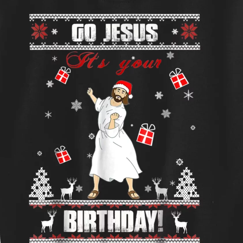 Go Jesus It's Your Birthday Ugly Christmas Party Kids Sweatshirt