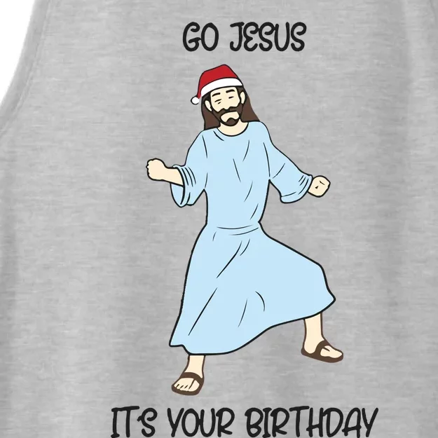 Go Jesus Its Your Birthday Christmas Funny Jesus Ladies Tri-Blend Wicking Tank