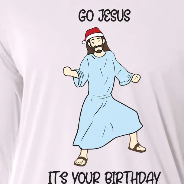 Go Jesus Its Your Birthday Christmas Funny Jesus Cooling Performance Long Sleeve Crew