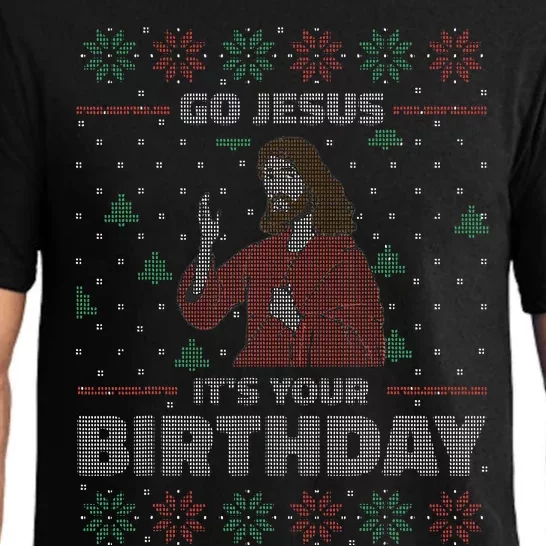 Go Jesus Its Your Birthday Funny Ugly Christmas Pajama Set