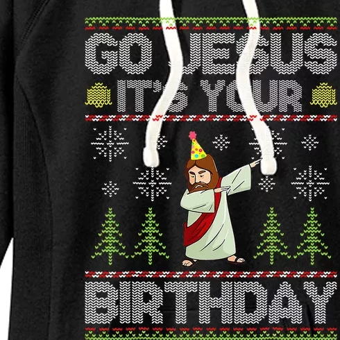 Go Jesus It's Your Birthday Ugly Xmas Sweater Women's Fleece Hoodie