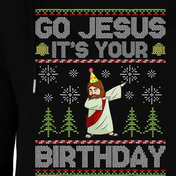 Go Jesus It's Your Birthday Ugly Xmas Sweater Womens Funnel Neck Pullover Hood