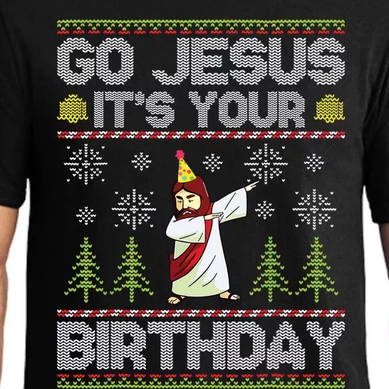 Go Jesus Its Your Birthday Ugly Christmas Sweater Funny Pajama Set