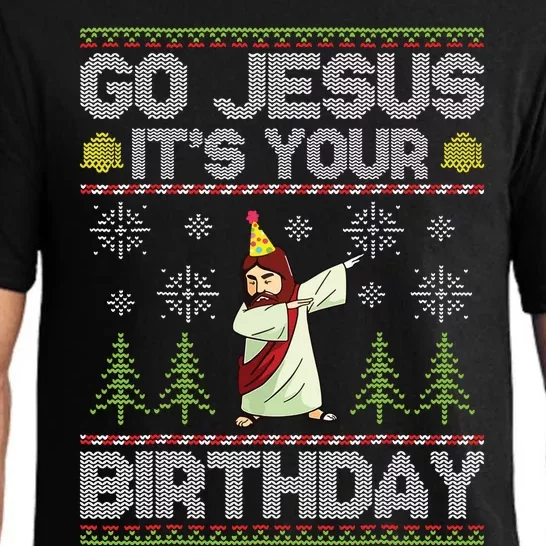 Go Jesus Its Your Birthday Ugly Christmas Sweater Funny Pajama Set