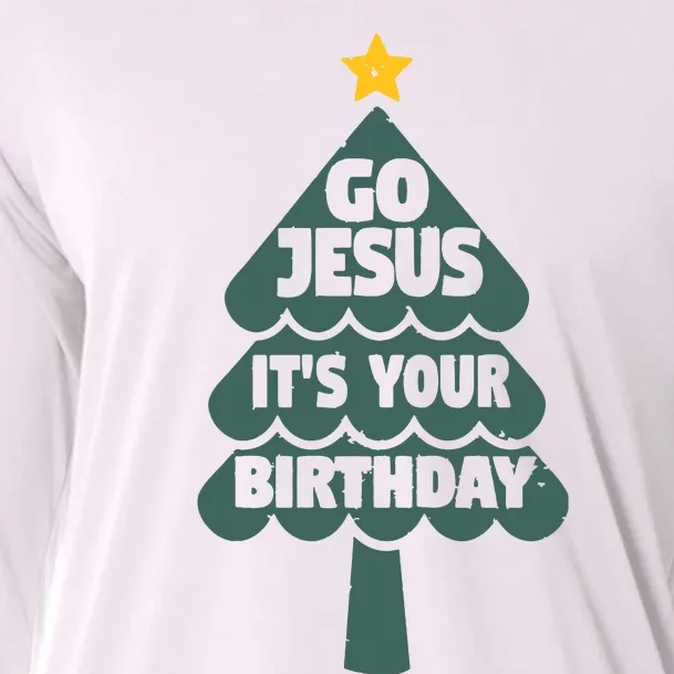 Go Jesus Its Your Birthday Shirts Funny Christmas Christian Cooling Performance Long Sleeve Crew