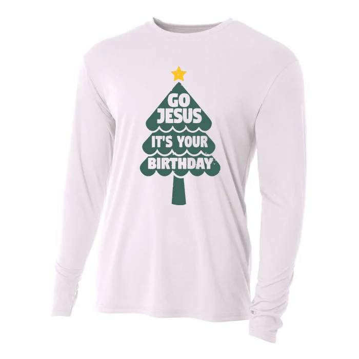 Go Jesus Its Your Birthday Shirts Funny Christmas Christian Cooling Performance Long Sleeve Crew