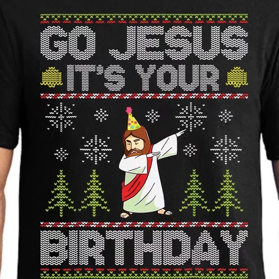 Go Jesus Its Your Birthday Ugly Christmas Sweater Funny Pajama Set