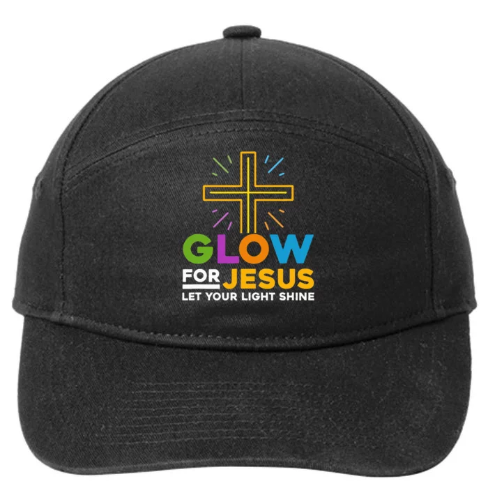 Glowfor Jesus Let Your Light Shine Faith Cross Christian 7-Panel Snapback Hat