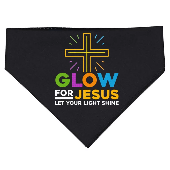 Glowfor Jesus Let Your Light Shine Faith Cross Christian USA-Made Doggie Bandana