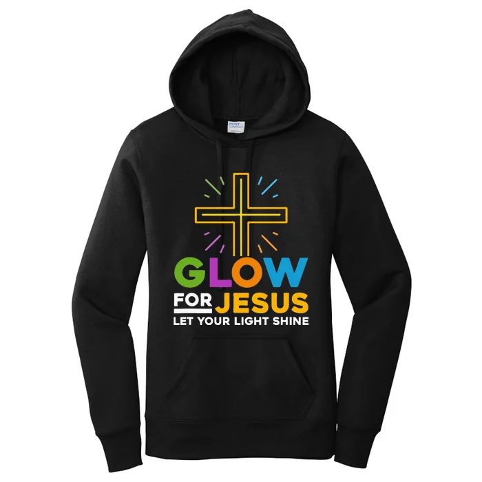 Glowfor Jesus Let Your Light Shine Faith Cross Christian Women's Pullover Hoodie