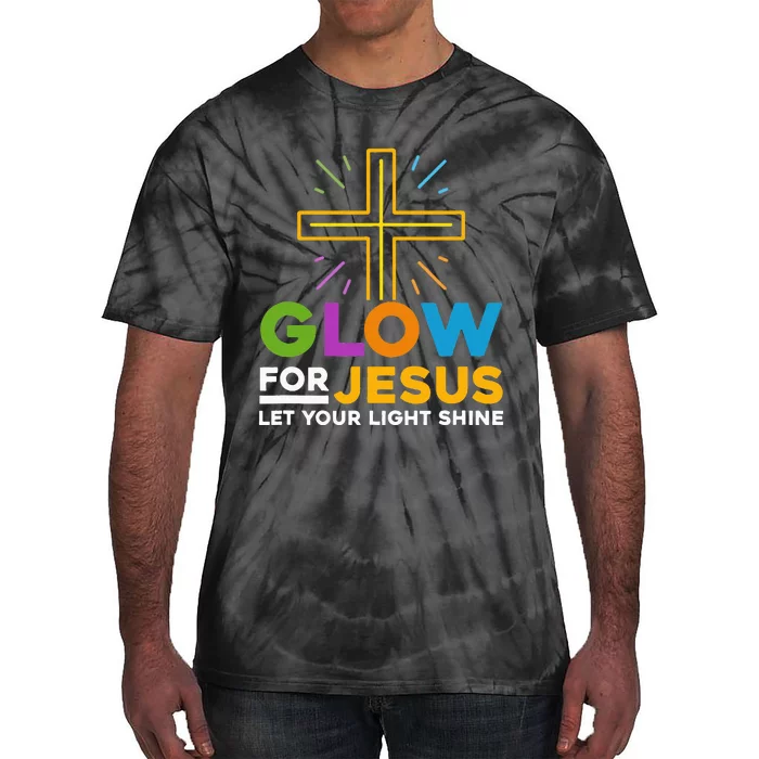 Glowfor Jesus Let Your Light Shine Faith Cross Christian Tie-Dye T-Shirt