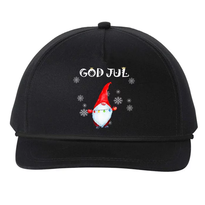 God Jul Scandinavian Swedish Merry Christmas Gnome Snapback Five-Panel Rope Hat