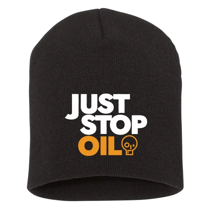 Groom Just Stop Oil Short Acrylic Beanie