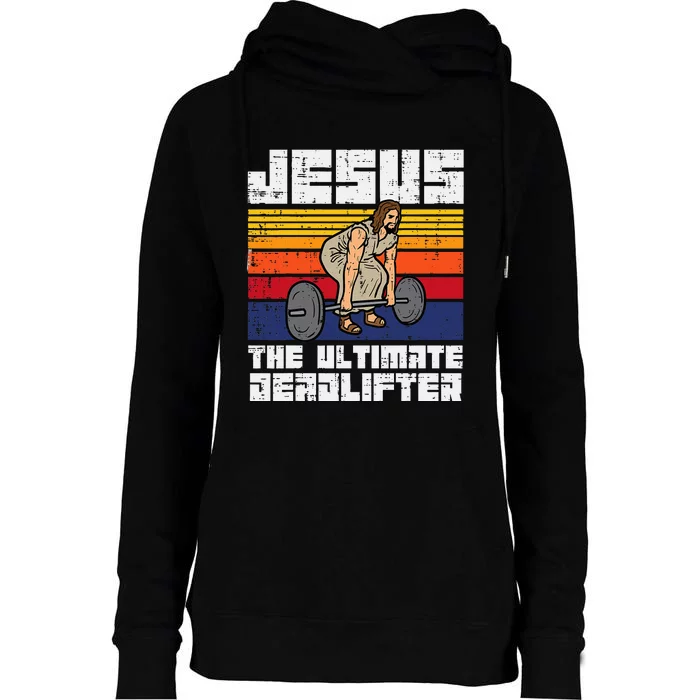 Gym Jesus Ultimate Deadlifter Christian Workout Womens Funnel Neck Pullover Hood