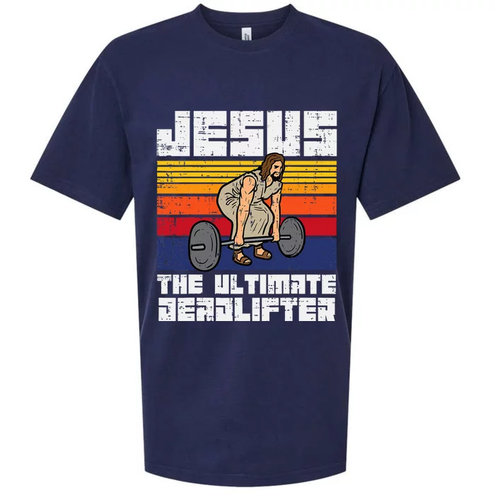 Gym Jesus Ultimate Deadlifter Christian Workout Sueded Cloud Jersey T-Shirt