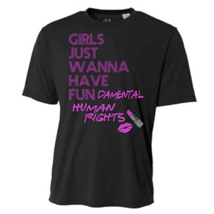 Girls Just Wanna Have Fundamental Human Rights Cooling Performance Crew T-Shirt