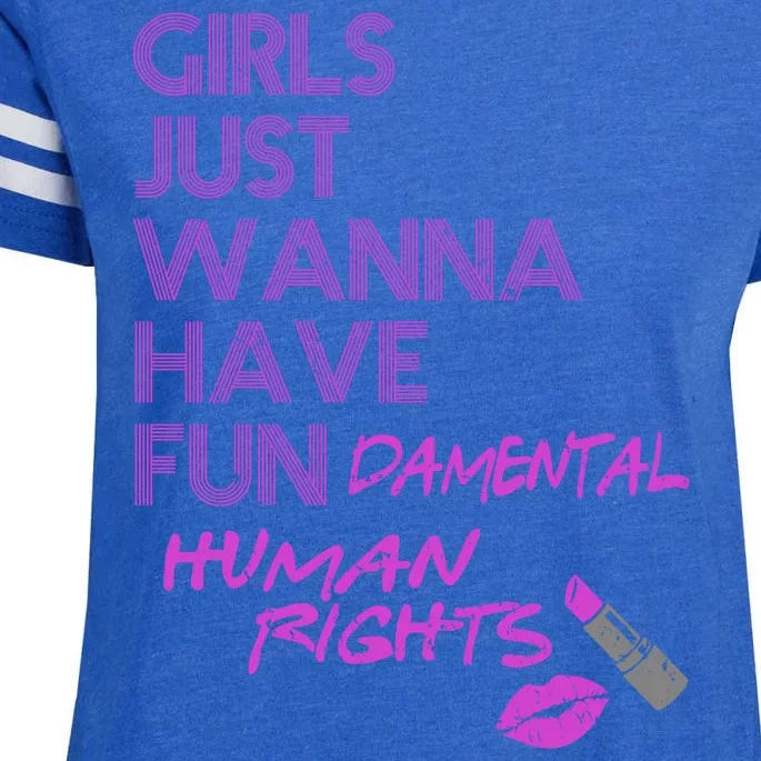 Girls Just Wanna Have Fundamental Human Rights Enza Ladies Jersey Football T-Shirt