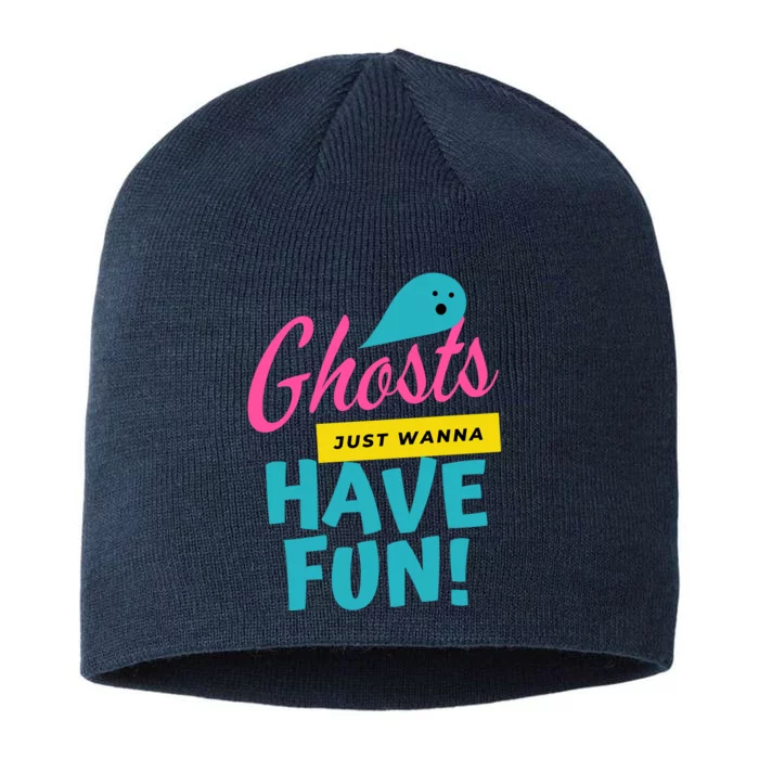 Ghosts Just Wanna Have Fun Cute Halloween 8 1/2in Sustainable Knit Beanie