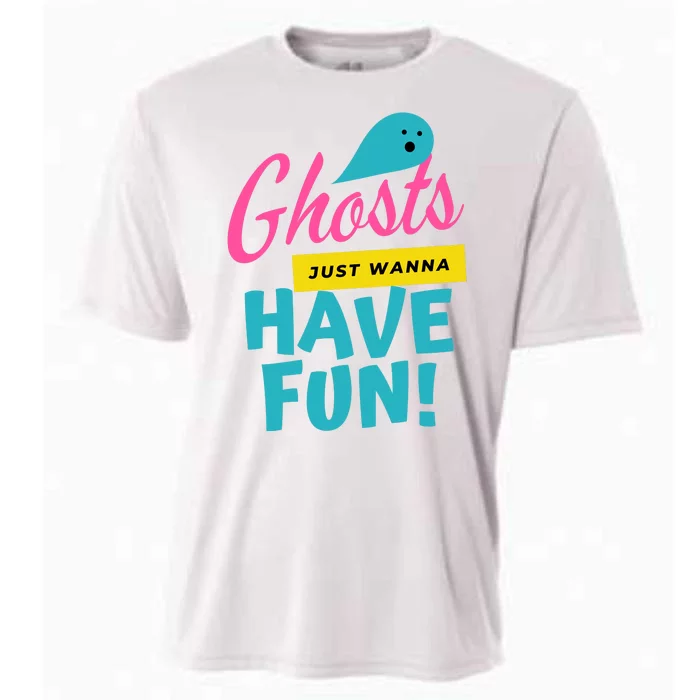 Ghosts Just Wanna Have Fun Cute Halloween Cooling Performance Crew T-Shirt