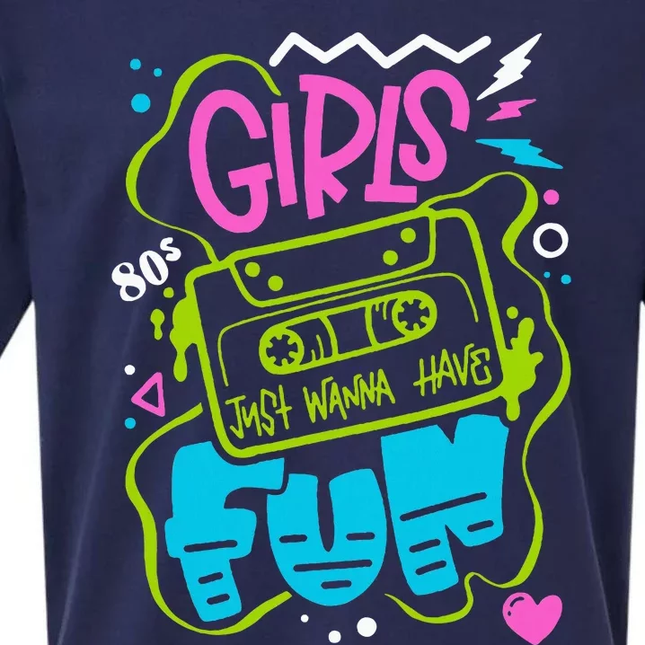 Girl Just Wanna Have Fun Nostalgia 1980s Sueded Cloud Jersey T-Shirt