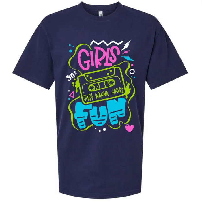 Girl Just Wanna Have Fun Nostalgia 1980s Sueded Cloud Jersey T-Shirt