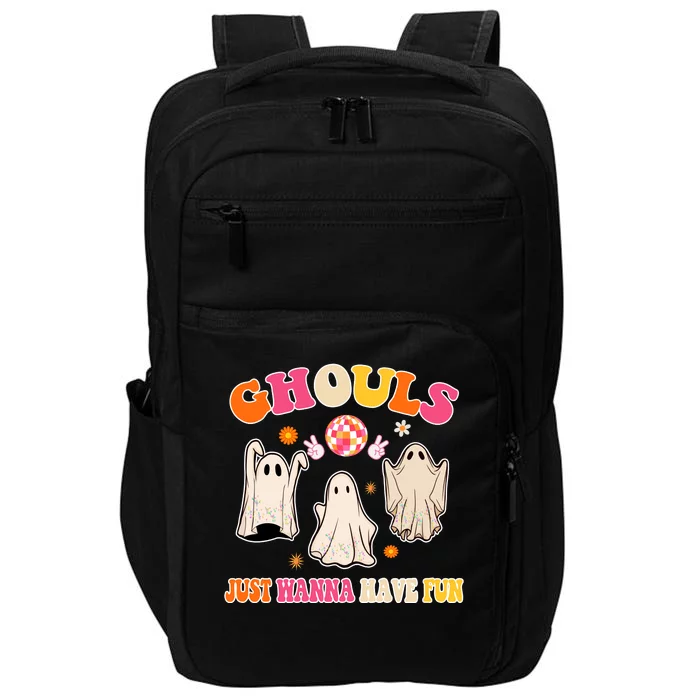 Ghouls Just Wanna Have Fun Halloween Groovy Ghost Impact Tech Backpack