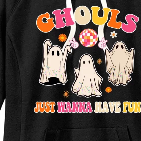 Ghouls Just Wanna Have Fun Halloween Groovy Ghost Women's Fleece Hoodie